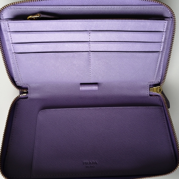 Prada saffiano zip around wallet viola purple - Picture 5 of 8